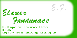 elemer fandunace business card